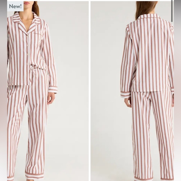 Nordstrom XL Navy Striped 100% Cotton Pajama Set New no Tag - Picture 16 of 16